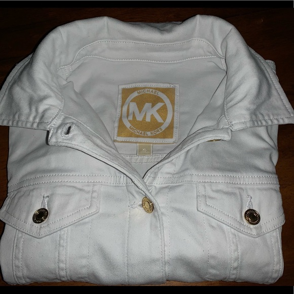 Michael Kors white denim jeans Jacket stretch XL - Picture 3 of 12